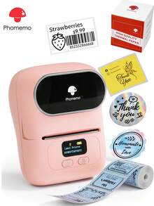 Phomemo M110 Label Makers Barcode Label Printer Bluetooth Label Maker Portable Thermal Printer For Small Business, Address, Barcode, Logo, Clothing, Mailing, Retail, Sticker Printer , With 2 Roll 40*30mm Label (1 Roll Inside The Printer) - Multicolor - View 2