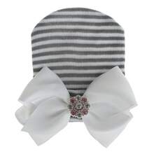 1 szt. Noworodek Szpitalna Czapka Dziecięca Czapka Z Kokardą Miękka Słodka Czapka Dziecięca