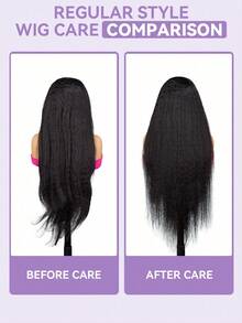 OQ 卷曲直发真人发假发 9x6 透明蕾丝前假发 迷你结真人发假发 预漂白假发 Hair Stuff 180% 16-28 英寸 佩戴方便 无胶假发 预拔毛蕾丝真人发前假发 - SNatural - 查看 8