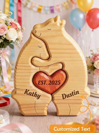 Custom-Made Wooden Bear Puzzles Are Perfect For Creating A Festive Atmosphere At Weddings, As Well As For Couples, Families, Or As Personalized Gifts. They Also Make Engraved Family Keepsakes, Unique Family Puzzles, Christmas Gifts, Mother's Day Gifts, Valentine's Day Gifts, Wedding Decorations, And Little Surprises For Dads, Moms, Girlfriends, Boyfriends, And Children.