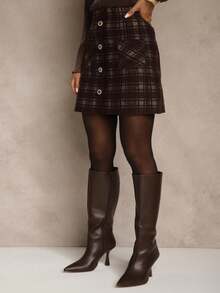 Viscose Skirt Decorated With Buttons And Metallic Thread