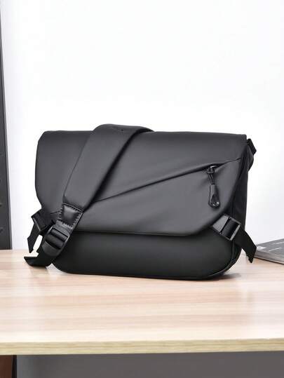 男士斜挎包，时尚大容量单肩/斜挎包，耐用PU皮革纯色方形包，防水休闲男士单肩包，轻便斜挎包，柔软方形包，送给年轻男士的绝佳礼物