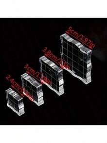 Bộ 4 khối dập ren vuông bằng acrylic trong suốt - Dụng cụ thủ công đa năng, thích hợp cho sổ lưu niệm, album và các loại tem thủ công - Bao gồm khay mực, tấm lưới kim loại trong suốt và chức năng dập cạnh cong. - Trong sáng - Xem 11