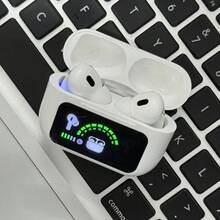 A9Pro Digital Display Earbuds Unisex Black/White - Active Noise Canceling & HiFi Stereo, 28H Total Battery USB-C Charging, Control & Voice Assistant Support, Lightweight Comfortable Fit, Easter Back To School New Year, Outdoor Sports Office Daily Use - Đen (Phiên bản chống ồn A9pro) - Xem 4
