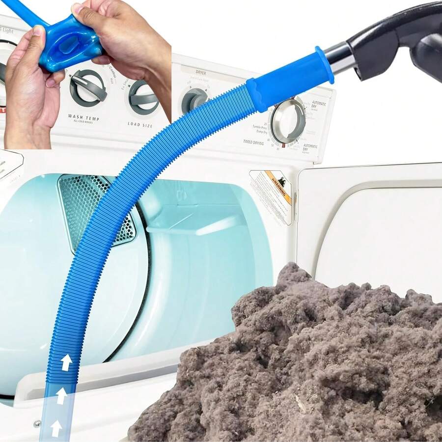 1 pieza Limpiador de conducto de secadora, Accesorio de manguera de aspiradora para pelusa de secadora con conector universal elástico, Herramienta de limpieza de conducto de secadora, Manguera de aspiradora, se adapta a la mayoría de las aspiradoras - Versión actualizada - Ver 1