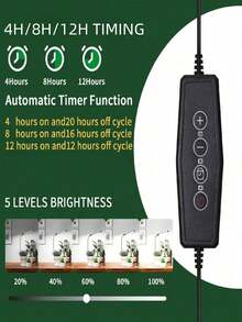 Yogle Grow Light 1/2-pack, 6000K Full Spectrum Gooseneck Growing Lamp För Inomhus Krukväxter Bonsai/Växter/Krukväxter, Dimbar & Automatisk Timer 4 8 12H - Multifärgad - Visa 9