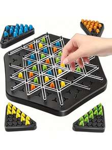 133pcs Triangular Chess Board Game - Multi-Player Mind Challenge - Family Gathering & Social Event Activity - Interactive Thinking Exercise - Enhance Analytical Ability - Free Shipping - Birthday Decor, Christmas Gift, Valentine's Day, Ramadan, Interactive Game, Thanksgiving Product - Claim My Daily Gift, Compact Design, High-Quality Components - Multicolor - View 7