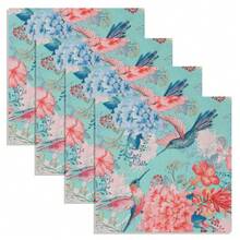 20张/40张/60张/套 柔软方形绿色花卉喜鹊图案餐巾，双层，展开尺寸33厘米*33厘米，适用于：婚礼、下午茶、生日派对装饰、派对装饰、派对用品、节日装饰、节日用品