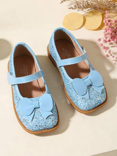 Girls' Blue Flat Butterfly Shoes