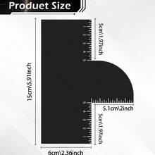 One Barber Styling Clipper With Measuring Indicator, Curved And Rectangular Sections, Durable Plastic Precision Cutting Tool, Men's Grooming & Professional Styling Aid, No Batteries Required, Curved Hairline Design, Textured Handle, Barber Accessory, Practical Hairline Styling Clipper, Barber Design Styling Baffle Clipper, Suitable For Beard Styling And Hair Styling. - Multicolor - View 5