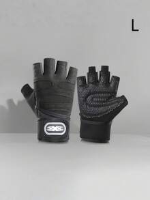 一副哑铃健身举重手套，半指健身手套，适用于健美运动，保护手掌，男女通用，适合运动训练、健身房、居家训练，女士健身手套，男士健身手套，送给家人、朋友的绝佳礼物，情人节、春季佳节之选。 - 黑色白線 - 查看 8