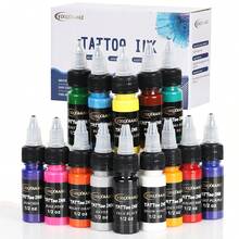yikexuanli Set de tinta para tatuajes de 3/7/14 colores de 15ml, de larga duración y resistente, con colores ricos y mezclables libremente. Adecuado para pintura corporal, diseño de tatuajes, tatuajes DIY y práctica de tatuajes. - Multicolor - Ver 3