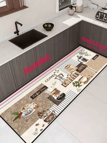 [HOT!!!] 1pc Soft Rubber Kitchen Mat, 3.5mm Thick Kitchen Rug, Retro Coffee Patchwork Style Absorbent Kitchen Floor Mat, Can Be Trimmed To Fit Kitchen Size, Surface Fabric Material, Middle Sponge Layer, Bottom Rubber Layer, Suitable For Kitchen Rugs, Kitchen Decor, Wedding Decor, Home Decor, Bathroom Mat, Entryway Mat, Laundry Room Mat, Hallway Carpet, Living Room Mat, Etc. - Multicolor - View 18