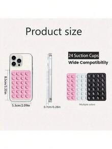 3pcs/1pc Silicone Phone Anti Slip Suction Cup Silicone Suction Cup Self-Adhesive Tape Suction Cup Sticker Phone Anti Slip Sticker Mobile Power Supply Back Sticker Suction Cup Double-Sided Suction Cup Holder - Multicolor - View 9