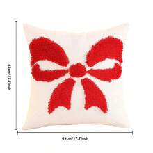 Fundas de almohada navideñas con bordado de lazo, fundas de cojín, decoraciones de fiesta para sofá cama, decoración de otoño, Año Nuevo, regalos de San Valentín, regalo de Navidad, clásico y elegante,  de , alta tasa de recompra. - Blanco - Ver 5