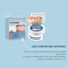 1 Set Soft Silicone Denture Reline Kit, Silicone Relining Denture Set, Upper & Lower Veneers, Comfortable Fit, Easy And Convenient, Suitable For Men & Women Use - trắng - Xem 3