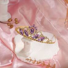 PZW-Diadema con corona de princesa para cumpleaños boda corona dorada accesorios para el cabello para ella3928 - Sofá - Ver 4