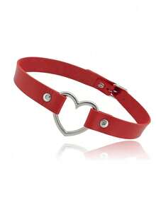 2pcs/1pc Unisex Cat Face Mask, Fox Half Face Mask, Halloween Party Masquerade Costume Mask, Heart Ring Necklace Lingerie Accessories - Red - View 3