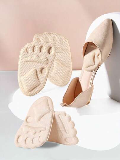 1/2 Pair - Forefoot Cushion Pads, Comfortable Half Insoles, Women Shoe Inserts, Foot Care, Essential For High Heels, Anti-Slip Toe Pads, High Heel Necessity, Daily Shoe Accessory, Insoles