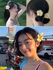 1/2个中号6厘米向日葵沙滩风发夹女士爪夹时尚发饰优雅发夹