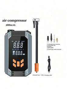 1 件 150PSI 5000A 启动器带空气压缩机，5 合 1 功能数字汽车轮胎充气机跳线盒电池组，适用于 10L 汽油或 8.0L 汽油的便携式汽车电池充电器