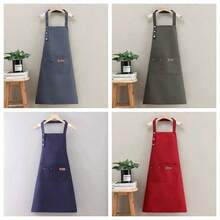 1pc Apron, Household Waterproof And Oil-Proof Apron, Adjustable Bib Apron, Kitchen Cooking Aprons - متعدد الألوان - مشاهدة 11