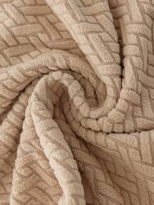 2件装抽象网格图案沙发扶手套，实用百搭，短款固定式扶手套，侧套 - 卡其色 - 查看 5