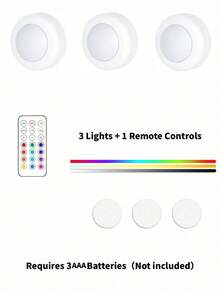 Bộ đèn LED nhiều màu 6/3/1 có điều khiển từ xa - Sử dụng pin, đèn vẽ tranh, đèn trang trí, đèn LED vẽ tranh từ tính có thể điều chỉnh độ sáng và hẹn giờ, đèn ngủ LED cho tủ quần áo, đèn trang trí hành lang, tủ quần áo, 16 chế độ chiếu sáng, đèn trưng bày nghệ thuật, thích hợp cho khung tranh, trang trí tường, trong nhà, áp dụng cho phòng ngủ, phòng khách, trang trí nhà cửa, tủ quần áo và hành lang. - ánh sáng đa sắc - Xem 15