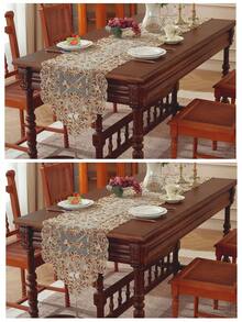 1 tấm lưới thêu ren chạy quanh bàn, thích hợp cho nhà bếp, bàn ăn, tủ, bàn làm việc, bàn cà phê, bàn trang điểm, đồ trang trí, trang trí nhà cửa, miếng lót đĩa, quà tặng, tiệc tùng, trong nhà/ngoài trời, biệt thự, dã ngoại, ngày lễ, tụ họp gia đình, trang trí tiệc tùng & đám cưới, có nhiều kích cỡ khác nhau - Màu Khaki - Xem 19