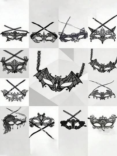 1 Pc Valentine's Day Couple Date Party Carnival, Ball Sexy Lace Embroidered Eye Mask, Sexy Mysterious Decoration, Romantic Must-Have