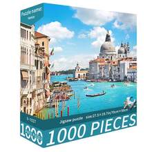 1000片拼图玩具，尺寸70厘米*50厘米，油画风景卡通图案，成人减压，装饰艺术品，适合万圣节、圣诞节、生日礼物 - 彩色 - 查看 13