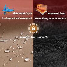 Men's Ski Jacket Winter Waterproof Snow Jacket Wool Lined Warm Heavy Parka With Hood - màu nâu - Xem 4