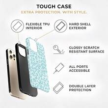 Una funda elegante para teléfono no incluye un cordón ni un soporte. Diseño anticaída dos en con estampado de leopardo azul para fundas de película. Funda para teléfono compatible con 17, 16, 15, 14, 13, 12, 11, PRO, así como S21/22/23/24/25 Ultra/FE+, A71/56/55/54/53/52/36/34/26/25/23/16/15/14/13/06. - Multicolor - Ver 2