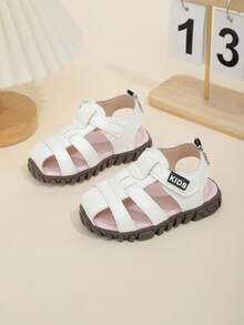 一双男女同款工厂直销韩版男童凉鞋，婴儿沙滩趾凉鞋，适合夏季穿着 - 白色 - 查看 2