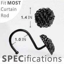 - Anillos de Cortina de Ducha Decorativos de Metal a Prueba dex ido, diseo nutico Moderno, Juego de 12 - compañero negro - Ver 5