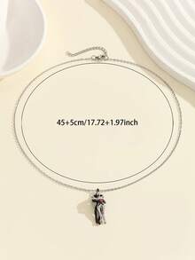 ATLVXJL 1 pieza Collar con colgante de corazón y abrazo que brilla en la oscuridad de color rosa, joya casual como regalo para mujeres y hombres, adecuado para uso diario y como regalo festivo