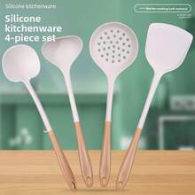 Ceramic Kitchen Utensil Set, Heat-Resistant Non-Stick Pots, Spatulas, Long Handle Cooking Tools, Household Cooking, Stirring, Frying, Serving Essentials