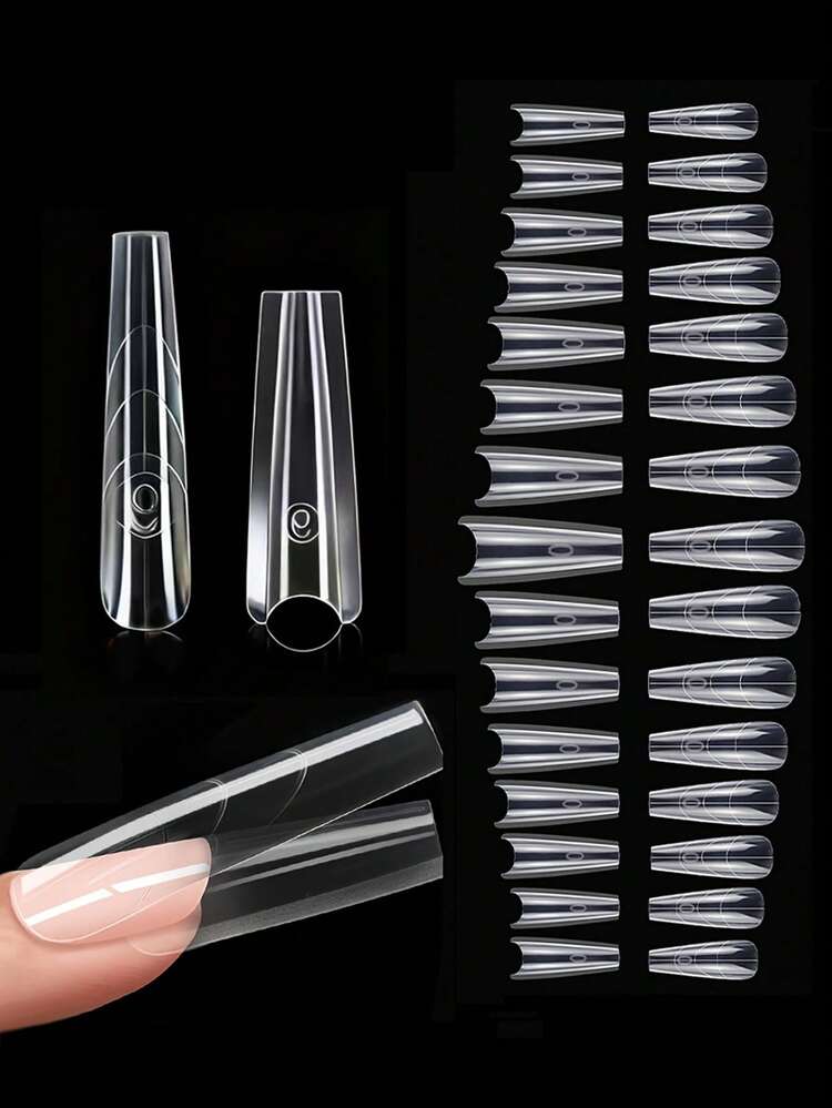 Bộ 30/90/240/300 miếng khuôn nối móng hai mặt, chất lượng salon, dùng được tại nhà, nhiều bộ có sẵn, nối móng không cần gel, không bị biến dạng, 15 kích cỡ, lý tưởng cho việc tự làm móng nghệ thuật, lựa chọn hoàn hảo cho việc nối móng của nữ. - Trong sáng - Xem 4