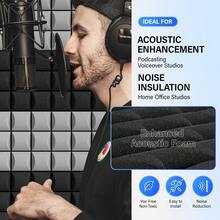 吸音泡沫 24 片装 12"X12"X2" 蘑菇头吸音泡沫板 录音室海绵垫 墙面隔音 KTV房隔音 家居装饰（无背胶） - 彩色 - 查看 2