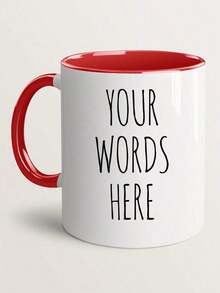 1pc Customized Mug, Coffee Cup, Personalized Mug With Customizable Name Or Text, White Ceramic Mug, Personalized Coffee Cup With Customizable Letters And Name - Customized Design