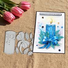 Candle Metal Cutting Dies, DIY Scrapbooking Album And Embossing Stencil, Greeting Card Making Tool, Card Paper Cutting Crafts ,Gift Card Making Template Die Cuts - Silver - View 1