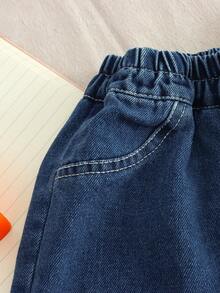 时尚韩版儿童拼布休闲牛仔裤