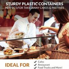50pcs Transparent PET Plastic Food Containers, Commercial Takeout Packaging Boxes - Suitable For Sandwiches, Burgers, Salads, Cakes, Fruits, Snacks, Catering, Food Service, Desserts, Baking, Hot & Cold Meals - White - View 5