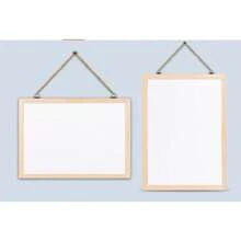 White Wooden Frame Magnetic Whiteboard, Single/Double Sided, Hanging, Office/School/Home Use, Erasable - White - View 1