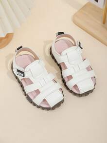 一双男女同款工厂直销韩版男童凉鞋，婴儿沙滩趾凉鞋，适合夏季穿着 - 白色 - 查看 4