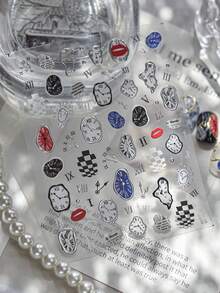 1张5D美甲贴纸时钟美甲贴纸DIY美甲自粘美甲贴花美甲用品 - 彩色 - 查看 6