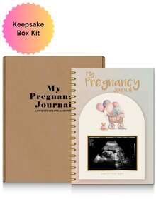 82 Sheets Pregnancy Journal, Pregnancy Book Memory Book For Expecting First Time Moms & Experienced Moms With A Built‑In Ultrasound Photo Frame, Mom Book Diary For Gift, Through Third Trimester Milestone Tracker, Baby Album, Elegant Baby Memory Book Gift Set, Pregnancy Journal And Memory Book - Khaki - View 12
