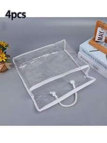 透明衣物收纳袋，PVC材质，带加固提手，适用于收纳被子、毯子、床上用品、羽绒被等；透明搬家手提袋，带结实拉链；防水床上用品毯子包装袋；大容量旅行配件收纳袋；透明拉链收纳袋；透明拉链储物袋，适用于收纳衣物、床单等。 - 無色 - 查看 16