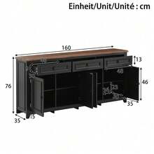 Storage Cabinets - Black + MDF - View 6