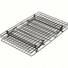 1件/3件装可折叠冷却架 - 不粘可堆叠烘焙烧烤架，适用于蛋糕、披萨 - 家庭烘焙师厨房工具 - 可机洗黑色耐用金属架 - 黑色 - 查看 4